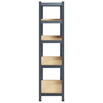 Opbergrek 5-laags staal en bewerkt hout antracietkleurig 5