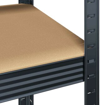 Opbergrek 5-laags staal en bewerkt hout antracietkleurig 9