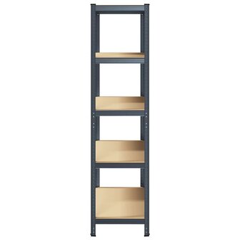 Opbergrek 5-laags staal &amp; bewerkt hout antracietkleurig 5