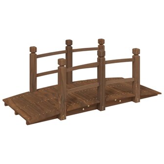 Tuinbrug met leuningen 150x67x56 cm massief vurenhout 2