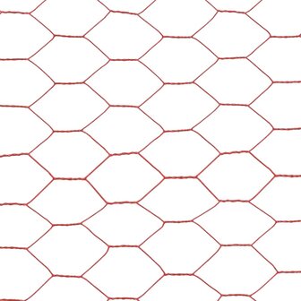 Kippengaas 25x0,75 m staal met PVC coating rood 4