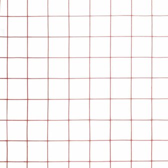 Kippengaas 10x1 m staal met PVC coating rood 4