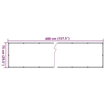 Balkonscherm 400x75 cm PVC grijs 6