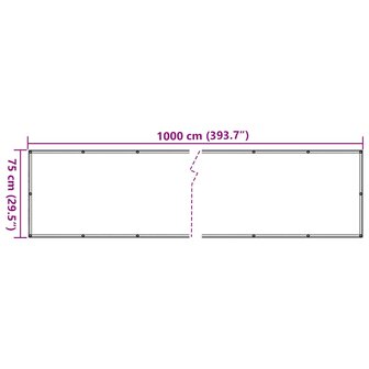 Balkonscherm 1000x75 cm PVC grijs 6