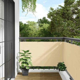 Balkonscherm 400x75 cm PVC cr&egrave;mekleurig 1