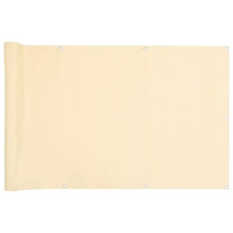 Balkonscherm 400x75 cm PVC cr&egrave;mekleurig 2