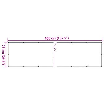 Balkonscherm 400x75 cm PVC cr&egrave;mekleurig 6