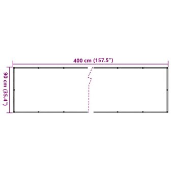Balkonscherm 400x90 cm PVC antracietkleurig 6
