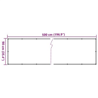 Balkonscherm 500x90 cm PVC cr&egrave;mekleurig 6