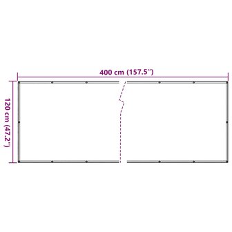 Balkonscherm 400x120 cm PVC wit 6