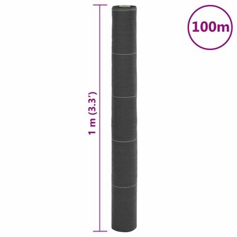 Worteldoek 1x100 m polypropeen zwart 8
