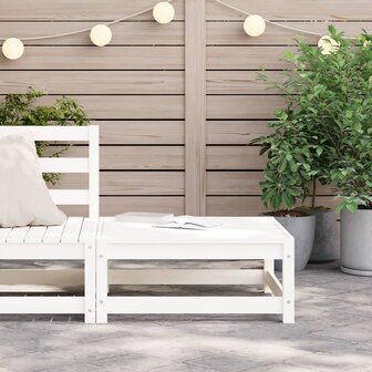 Tuinvoetenbank 70x70x30 cm massief grenenhout wit 3