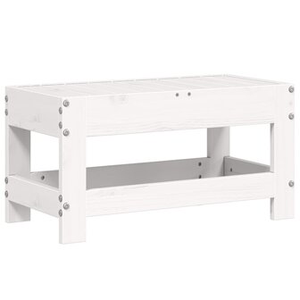 Tuinvoetenbank 62x30x32 cm massief grenenhout wit 2