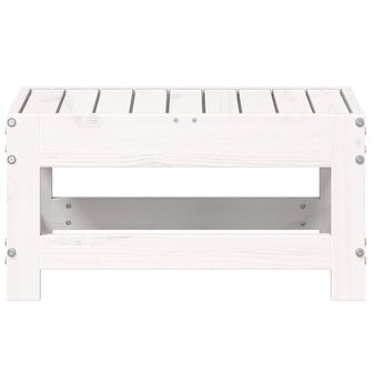 Tuinvoetenbank 62x30x32 cm massief grenenhout wit 4