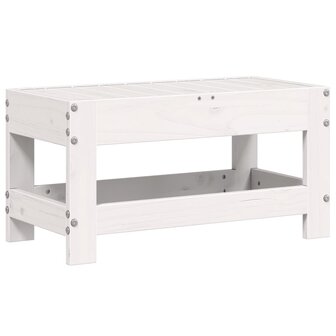 Tuinvoetenbank 62x30x32 cm massief grenenhout wit 6