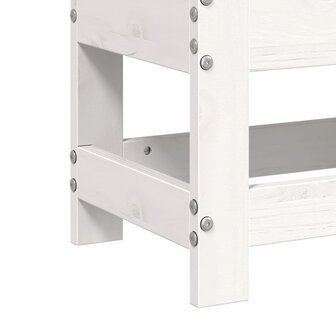 Tuinvoetenbank 62x30x32 cm massief grenenhout wit 7