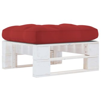 Tuinhocker pallet ge&iuml;mpregneerd grenenhout wit 1