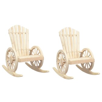 Schommelstoelen 2 st Adirondack massief vurenhout 2