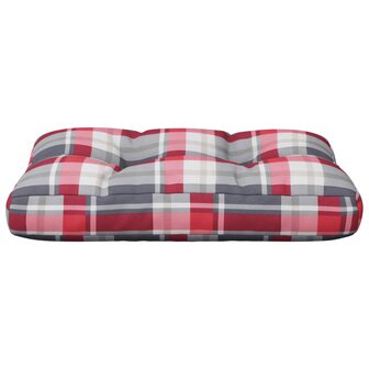 Palletkussen 60x40x12 cm stof ruitpatroon rood 5