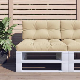Palletkussen 70x40x12 cm stof beige 1