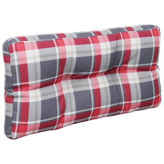 Palletkussen ruitpatroon 80x40x12 cm stof ruitpatroon rood 4