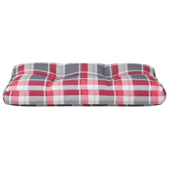 Palletkussen ruitpatroon 80x40x12 cm stof ruitpatroon rood 5