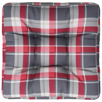 Palletkussen stof ruitpatroon rood 6