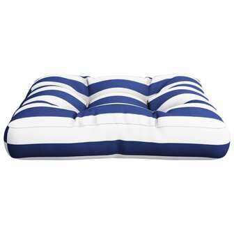 Palletkussen 60x61,5x10 cm gestreept oxford stof blauw wit 4