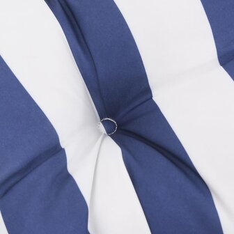Palletkussen 60x61,5x10 cm gestreept oxford stof blauw wit 8