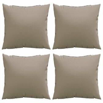 Bankkussens 4 st 40x40 cm stof taupe 4