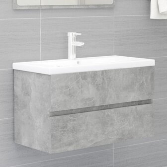 Wastafelkast 80x38,5x45 cm bewerkt hout betongrijs 1