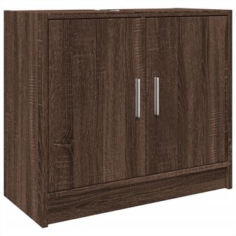 Wastafelkast 63x29x55 cm bewerkt hout bruin eikenkleurigig 2