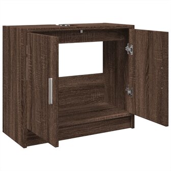 Wastafelkast 63x29x55 cm bewerkt hout bruin eikenkleurigig 5