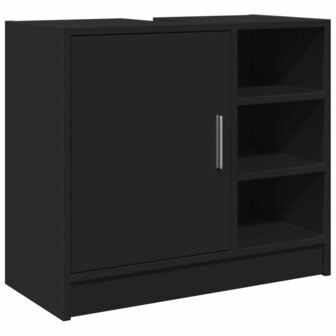 Wastafelkast 63x29x55 cm bewerkt hout zwart 2