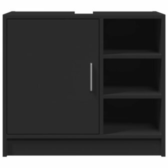 Wastafelkast 63x29x55 cm bewerkt hout zwart 4