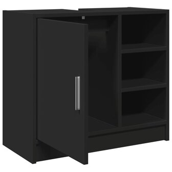 Wastafelkast 63x29x55 cm bewerkt hout zwart 5