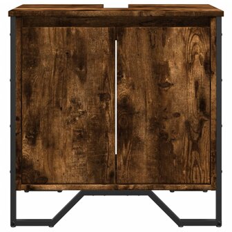Wastafelkast 60x35x60 cm bewerkt hout gerookt eikenkleurig 4