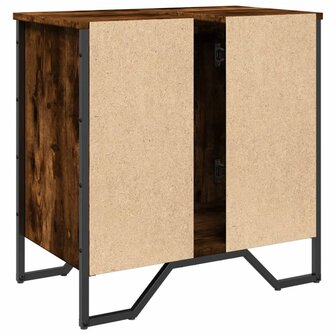 Wastafelkast 60x35x60 cm bewerkt hout gerookt eikenkleurig 6