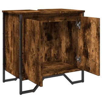 Wastafelkast 60x35x60 cm bewerkt hout gerookt eikenkleurig 8