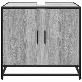 Wastafelkast 65x33x60 cm bewerkt hout grijs sonoma eikenkleurig 5