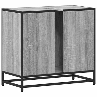 Wastafelkast 65x33x60 cm bewerkt hout grijs sonoma eikenkleurig 7