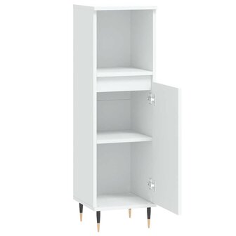 Badkamerkast 30x30x100 cm bewerkt hout wit 6