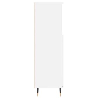 Badkamerkast 30x30x100 cm bewerkt hout wit 7