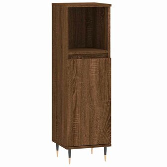 Badkamerkast 30x30x100 cm bewerkt hout bruin eikenkleur 2
