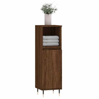 Badkamerkast 30x30x100 cm bewerkt hout bruin eikenkleur 3