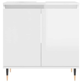 Badkamerkast 58x33x60 cm bewerkt hout hoogglans wit 4