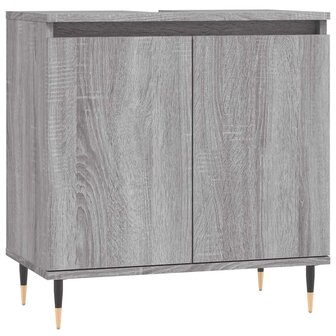 Badkamerkast 58x33x60 cm bewerkt hout grijs sonoma eikenkleurig 2