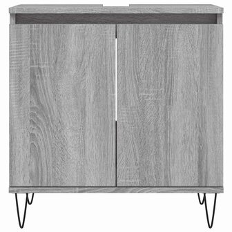 Badkamerkast 58x33x60 cm bewerkt hout grijs sonoma eikenkleurig 4