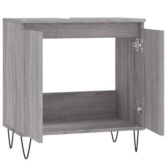 Badkamerkast 58x33x60 cm bewerkt hout grijs sonoma eikenkleurig 5