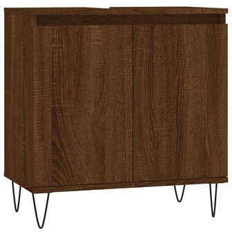 Badkamerkast 58x33x60 cm bewerkt hout bruin eikenkleur 2